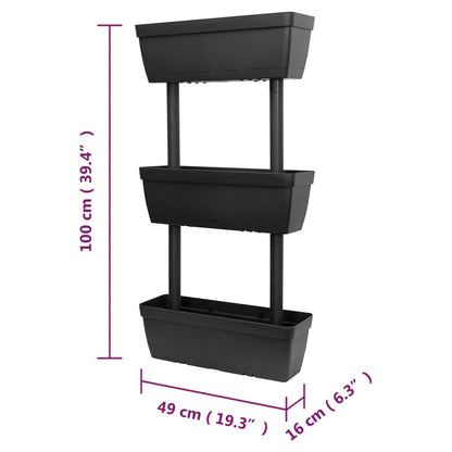 vidaXL Pflanzkübel 6-tlg. 100 cm Anthrazit