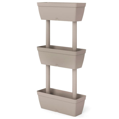 vidaXL Pflanzkübel 3-tlg. 100 cm Taupe