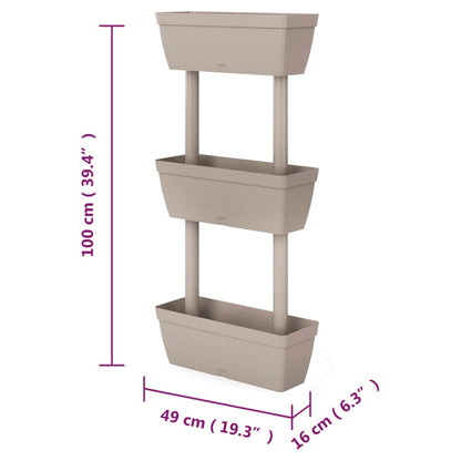 vidaXL Pflanzkübel 3-tlg. 100 cm Taupe