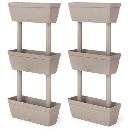 vidaXL Pflanzkübel 6-tlg. 100 cm Taupe