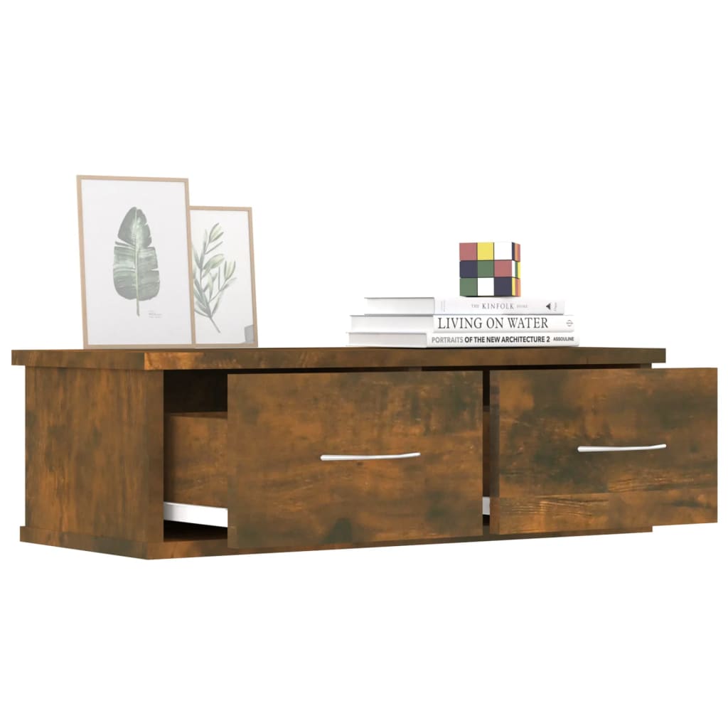vidaXL Armoire murale chêne fumé 60x26x18,5 cm bois d'ingénierie