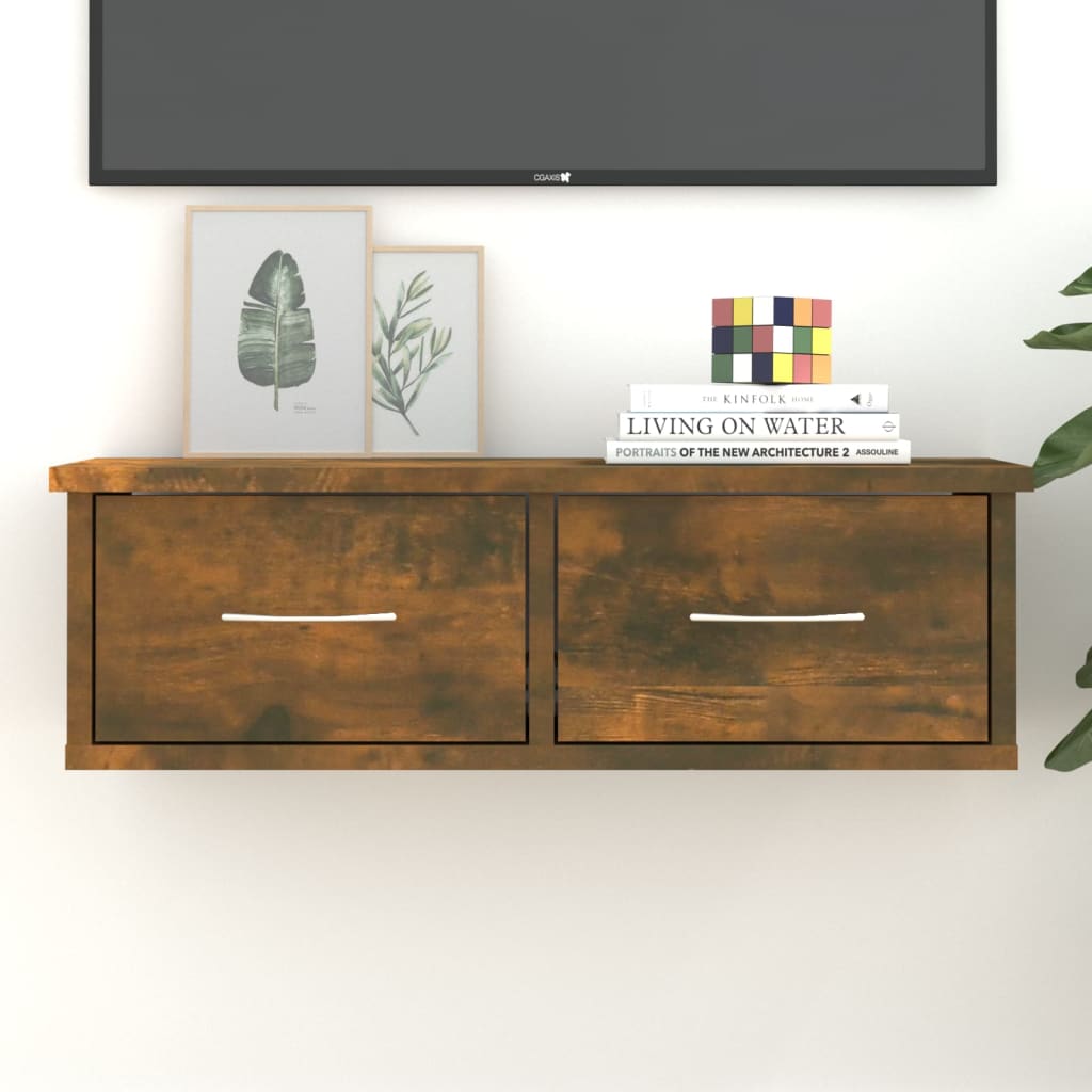 vidaXL Armoire murale chêne fumé 60x26x18,5 cm bois d'ingénierie