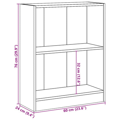 vidaXL Bücherregal Braun Eichen-Optik 60x24x76 cm Holzwerkstoff