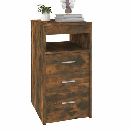 vidaXL Commode avec tiroirs Chêne fumé 40x50x76 cm Bois d'ingénierie