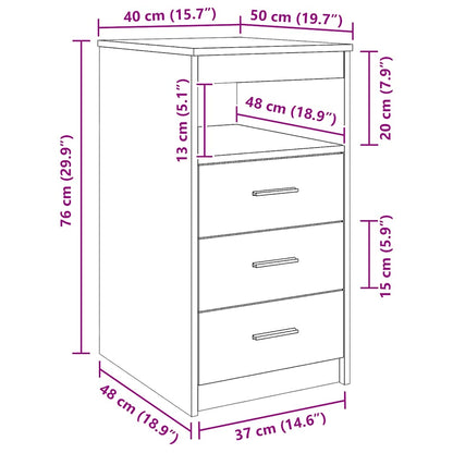 vidaXL Commode de tiroirs gris Sonoma 40x50x76 cm bois d'ingénierie