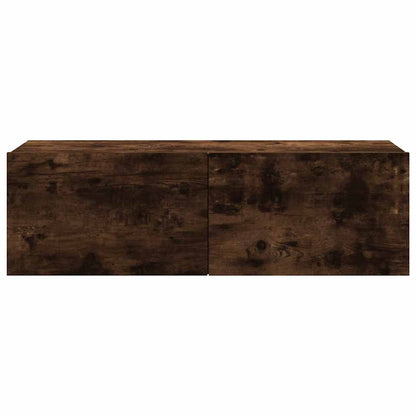 vidaXL Meuble TV mural chêne fumé 100x30x30 cm bois d'ingénierie