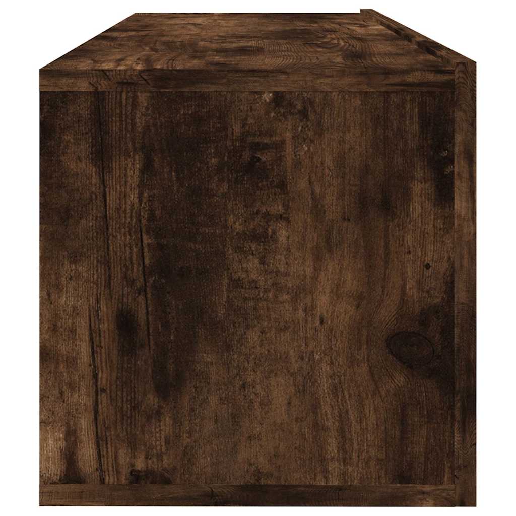 vidaXL Meuble TV mural chêne fumé 100x30x30 cm bois d'ingénierie