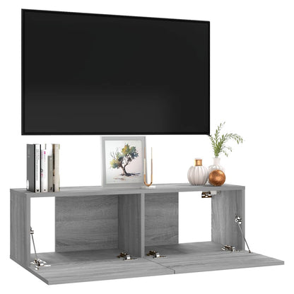 vidaXL Meuble TV mural gris Sonoma 100x30x30 cm en bois d'ingénierie