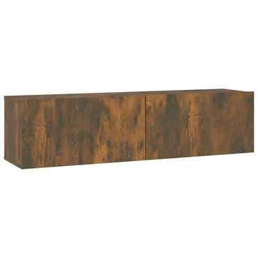 vidaXL Meuble TV mural chêne fumé 120x30x30 cm bois d'ingénierie