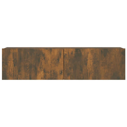 vidaXL Meuble TV mural chêne fumé 120x30x30 cm bois d'ingénierie