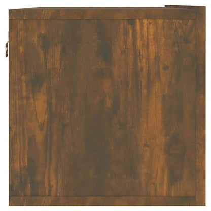 vidaXL Meuble TV mural chêne fumé 120x30x30 cm bois d'ingénierie