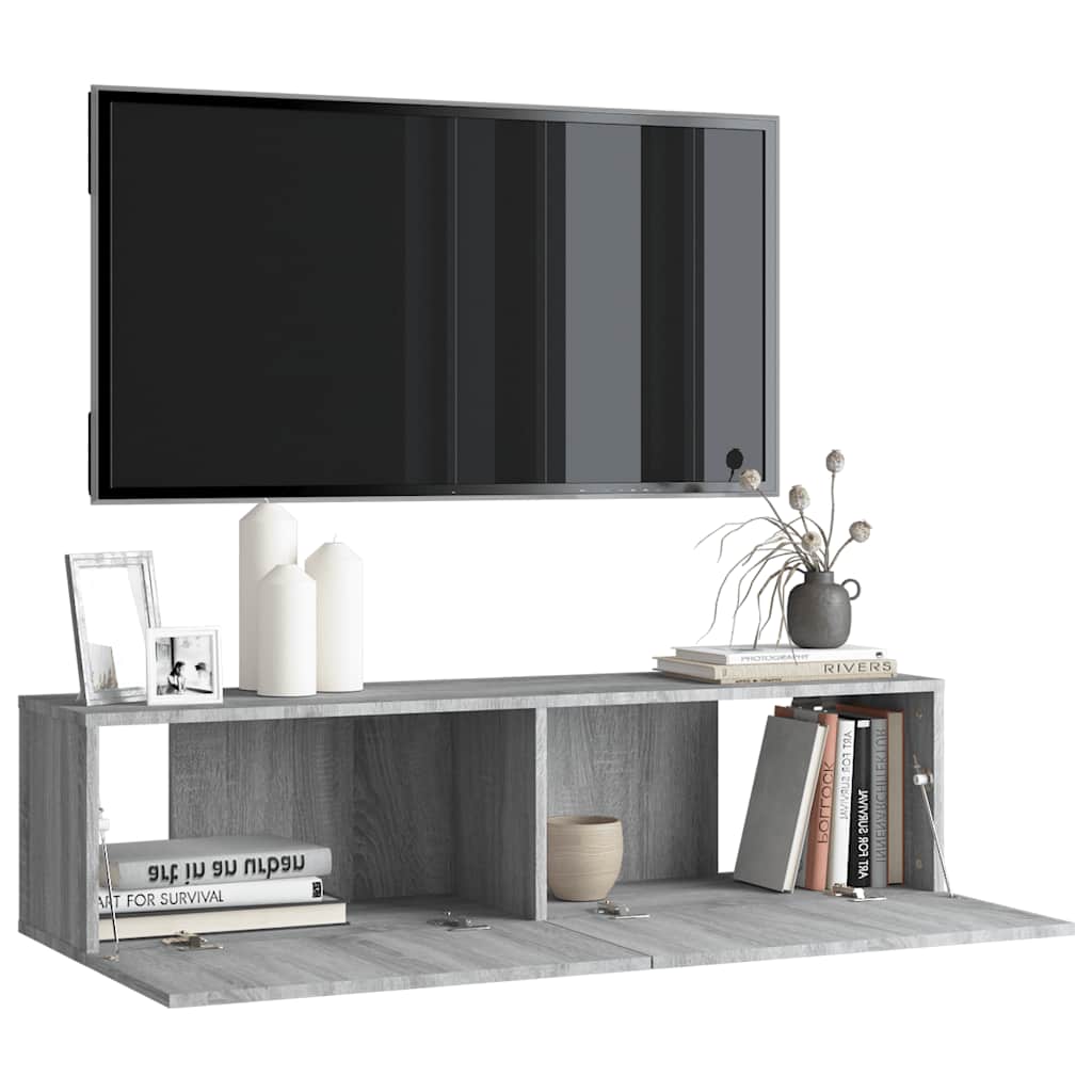 Meuble TV mural vidaXL Gris Sonoma 120x30x30 cm Bois d'ingénierie