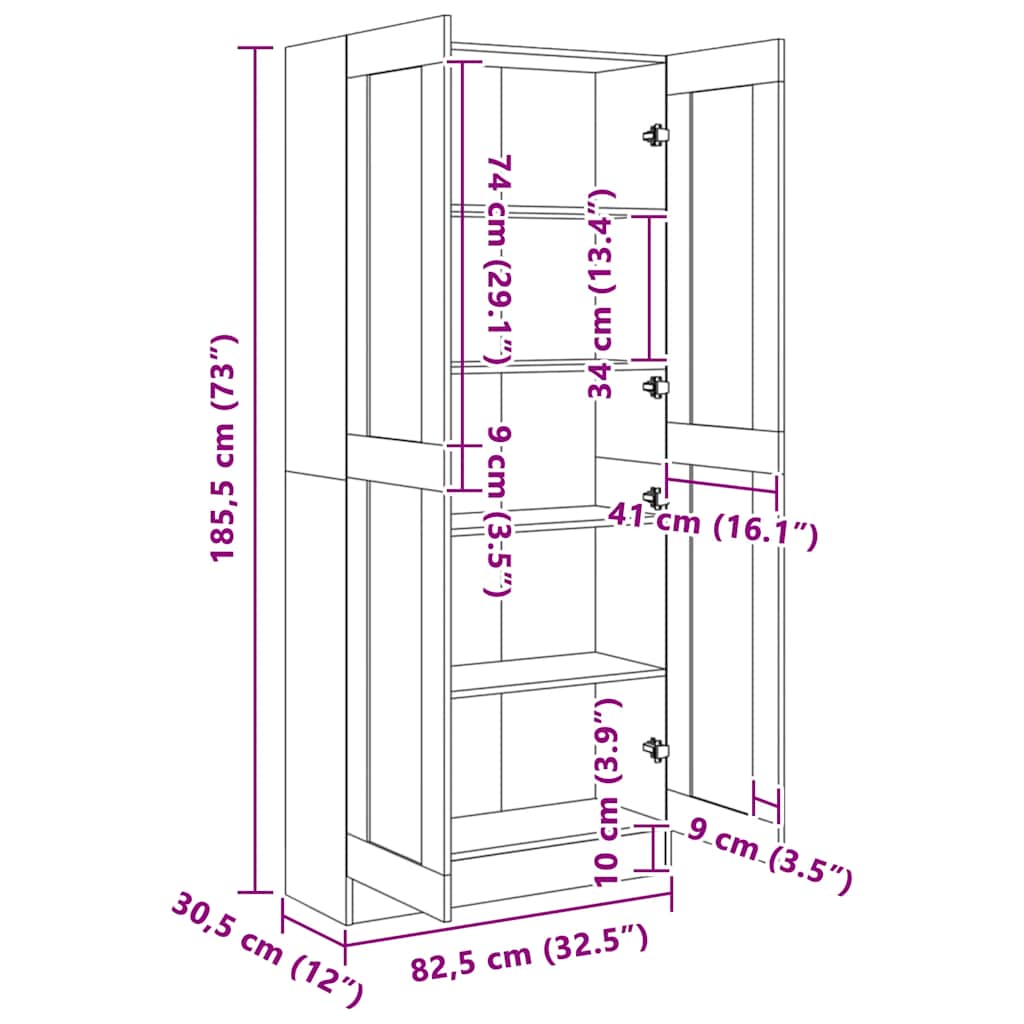 vidaXL Bibliothèque chêne fumé 82,5x30,5x185,5 cm Aggloméré
