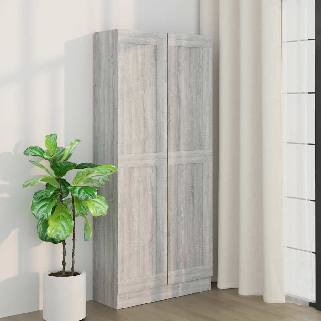 vidaXL Badezimmerschrank Grau Sonoma 82,5x30,5x185,5 cm Holzwerkstoff