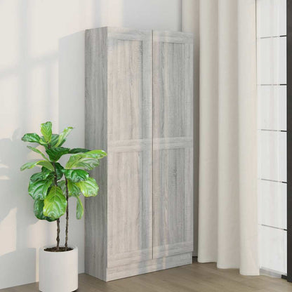 vidaXL Badezimmerschrank Grau Sonoma 82,5x30,5x185,5 cm Holzwerkstoff