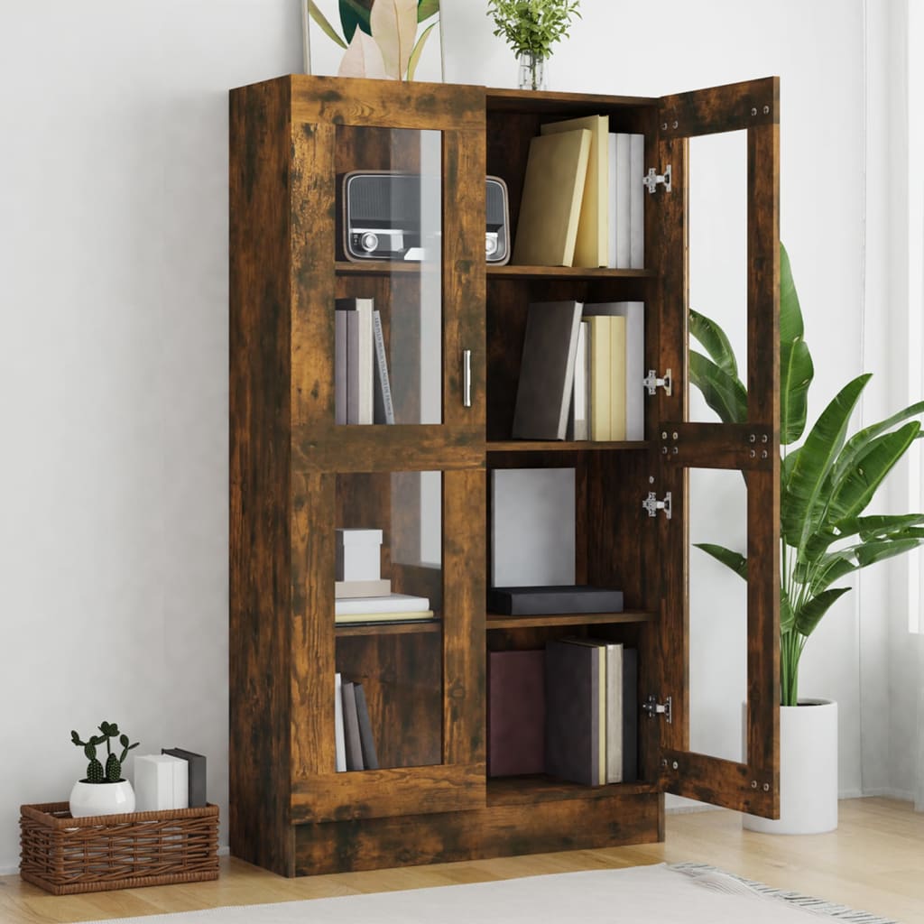 vidaXL Vitrine chêne fumé 82,5x30,5x150 cm Bois d'ingénierie