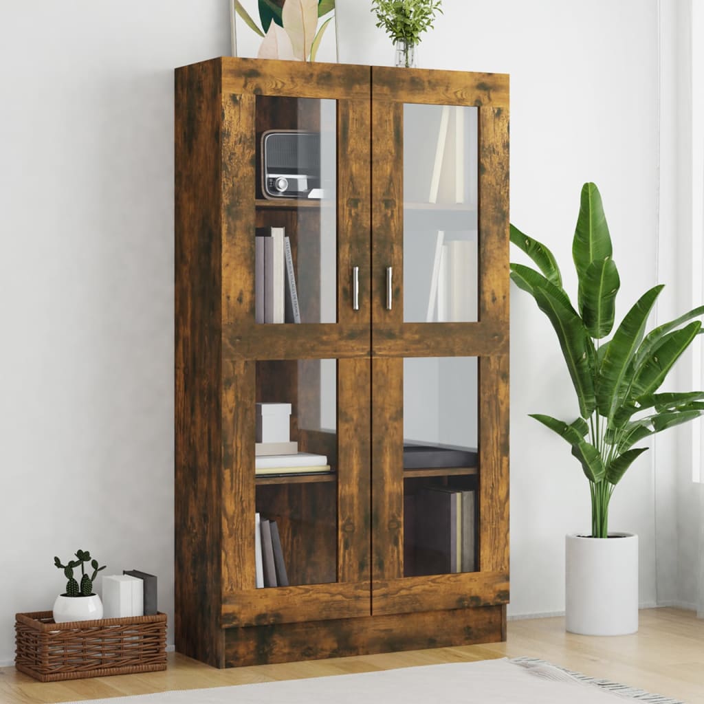 vidaXL Vitrine chêne fumé 82,5x30,5x150 cm Bois d'ingénierie