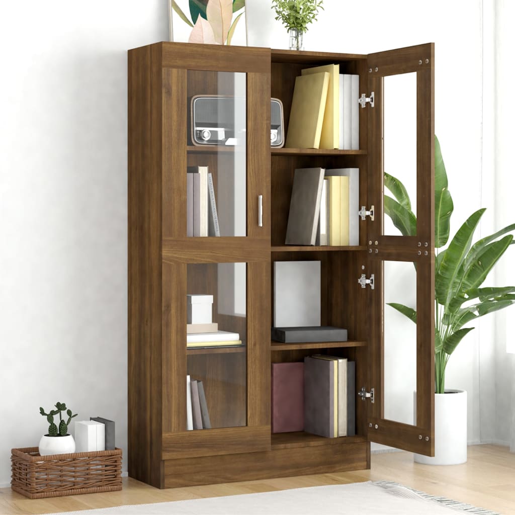 vidaXL Vitrine chêne marron 82,5x30,5x150 cm Aggloméré