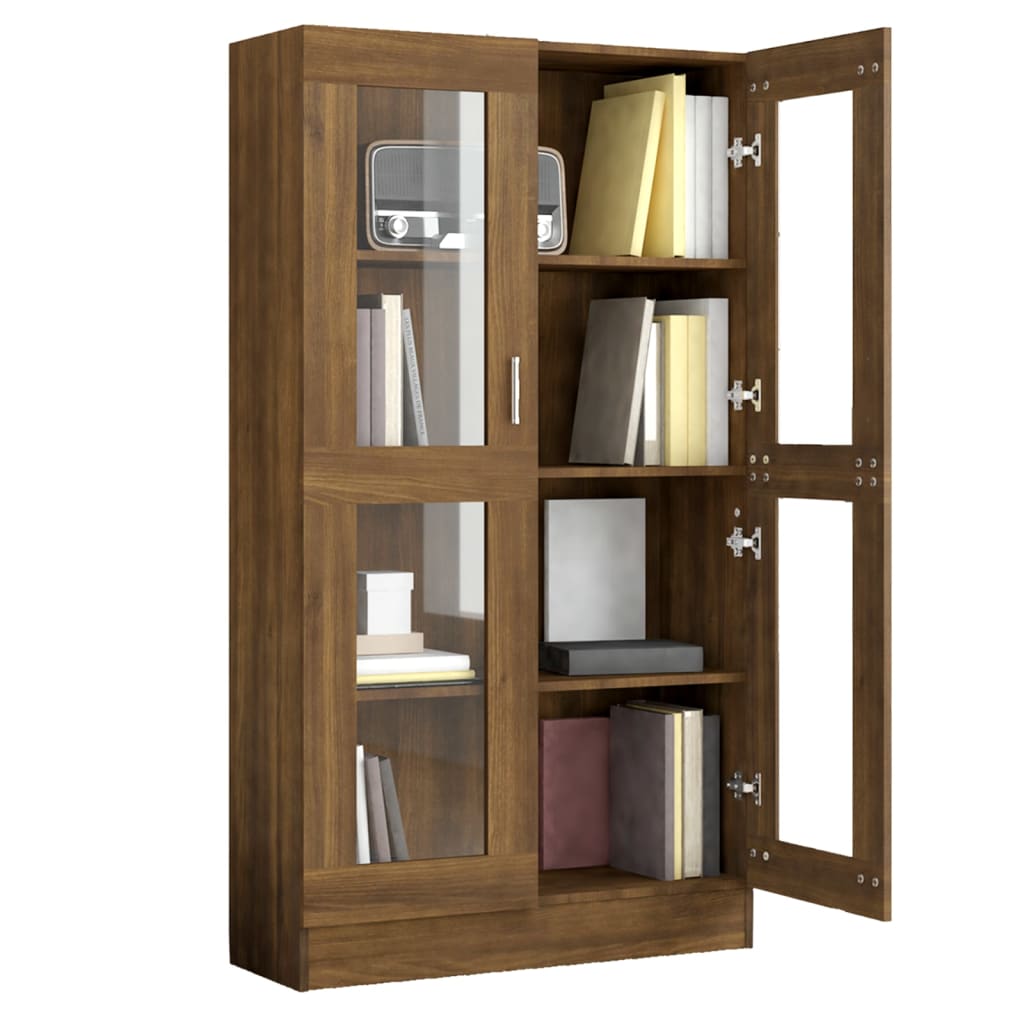 vidaXL Vitrine chêne marron 82,5x30,5x150 cm Aggloméré
