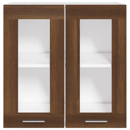 vidaXL Hängeschrank Lyon Glas Braun Eiche-Optik 60x31x60 cm Holzwerkstoff