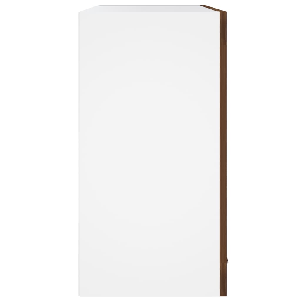 vidaXL Hängeschrank Lyon Glas Braun Eiche-Optik 60x31x60 cm Holzwerkstoff