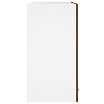 vidaXL Hängeschrank Lyon Glas Braun Eiche-Optik 60x31x60 cm Holzwerkstoff