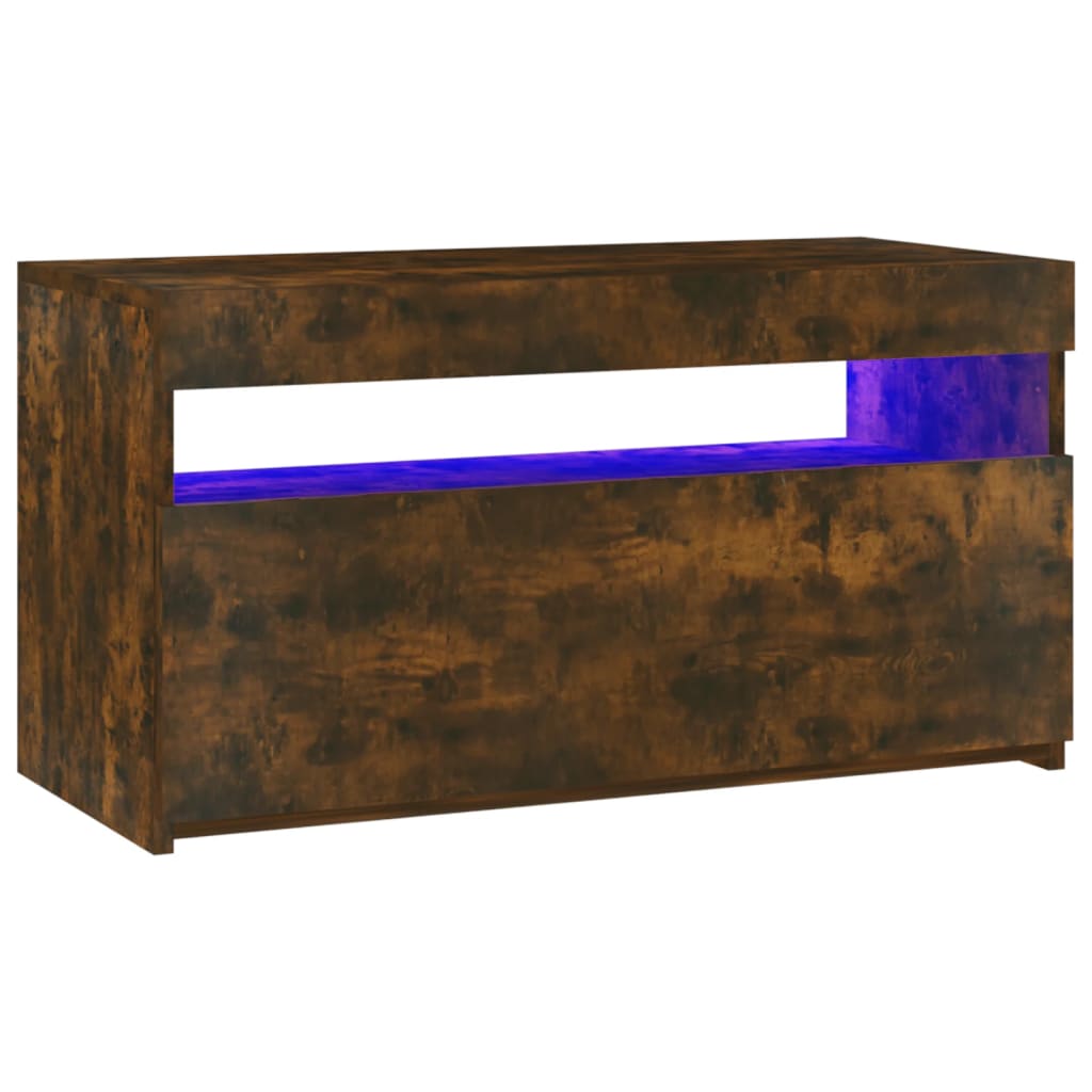 vidaXL TV-Schrank mit LED-Leuchten Räuchereiche 75x35x40 cm