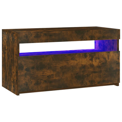 vidaXL TV-Schrank mit LED-Leuchten Räuchereiche 75x35x40 cm