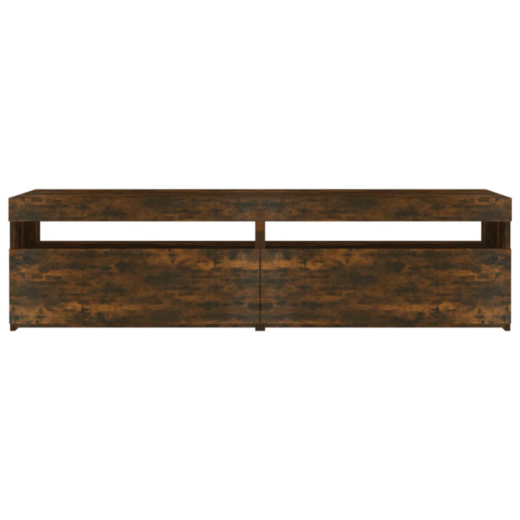 Meuble TV vidaXL avec lumières LED 2 pcs Chêne fumé 75x35x40 cm