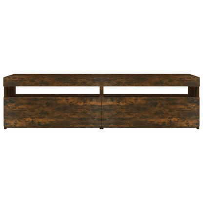 Meuble TV vidaXL avec lumières LED 2 pcs Chêne fumé 75x35x40 cm