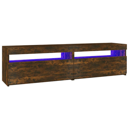 Meuble TV vidaXL avec lumières LED 2 pcs Chêne fumé 75x35x40 cm