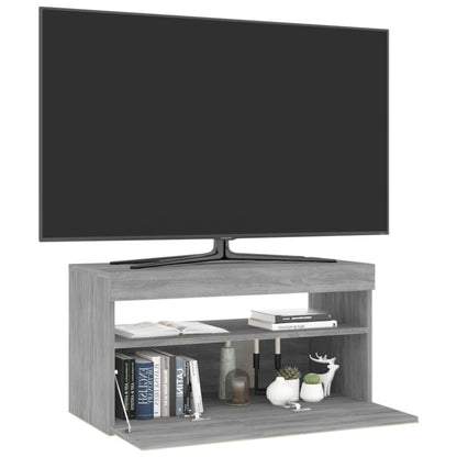 Meuble TV vidaXL avec lumières LED Gris Sonoma 75x35x40 cm