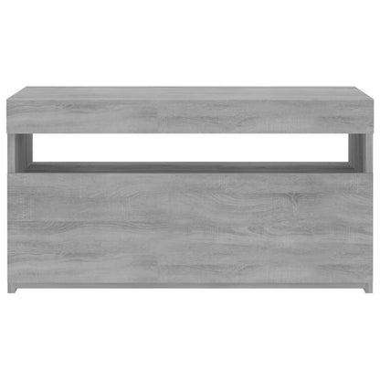 Meuble TV vidaXL avec lumières LED Gris Sonoma 75x35x40 cm