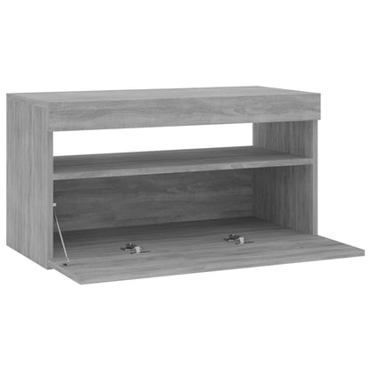 Meuble TV vidaXL avec lumières LED Gris Sonoma 75x35x40 cm
