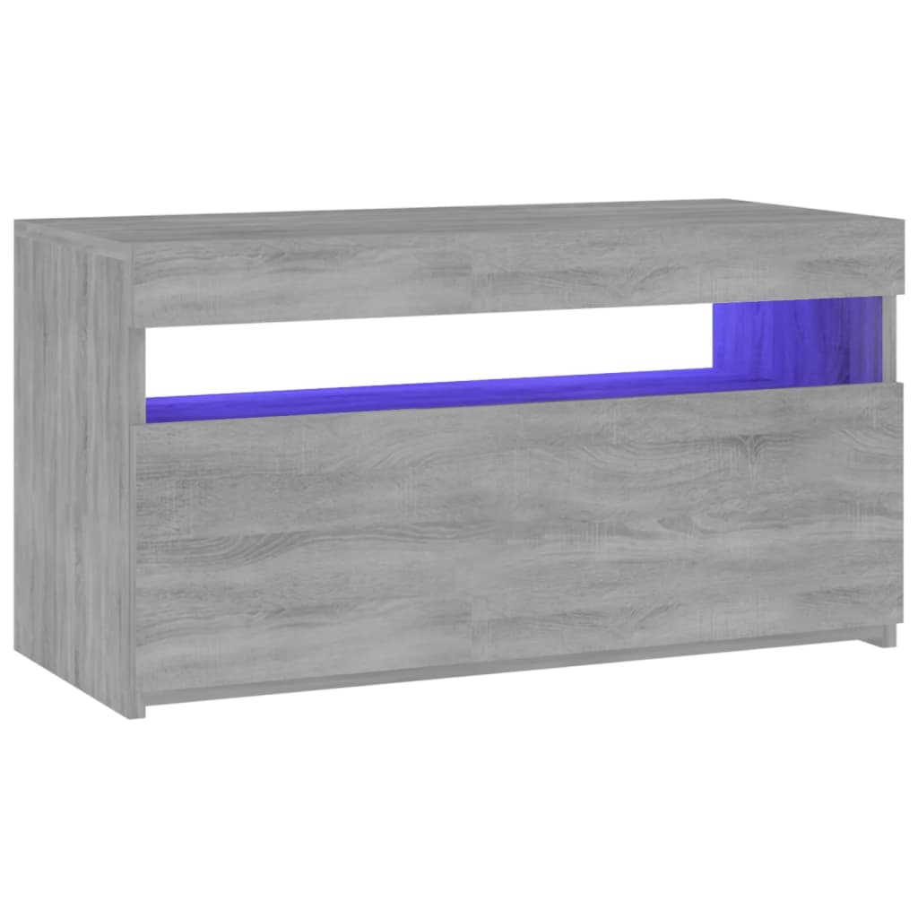 Meuble TV vidaXL avec lumières LED Gris Sonoma 75x35x40 cm