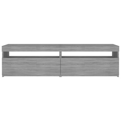 Meuble TV vidaXL avec lumières LED 2 pcs Gris Sonoma 75x35x40 cm