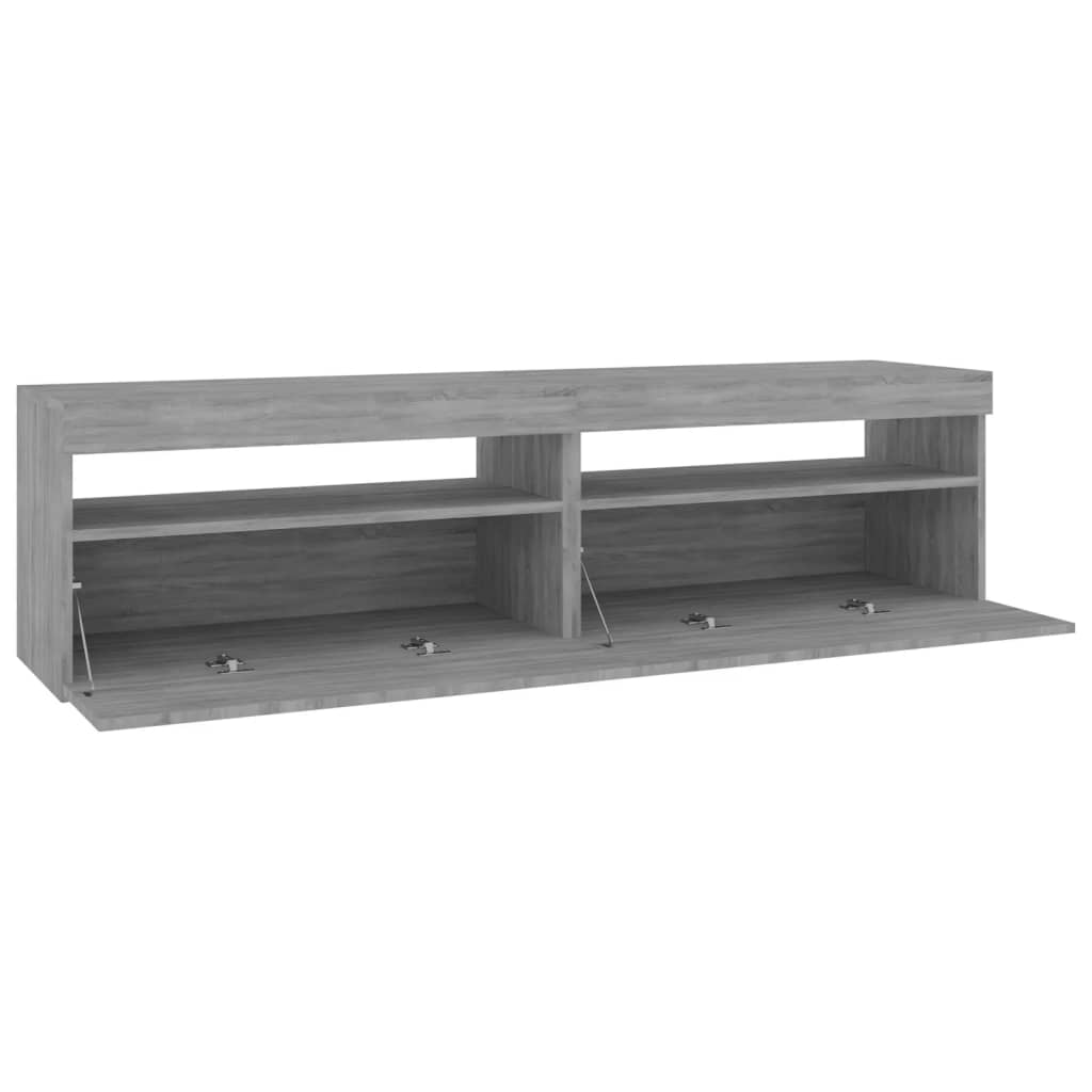 Meuble TV vidaXL avec lumières LED 2 pcs Gris Sonoma 75x35x40 cm