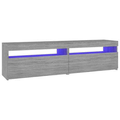 Meuble TV vidaXL avec lumières LED 2 pcs Gris Sonoma 75x35x40 cm