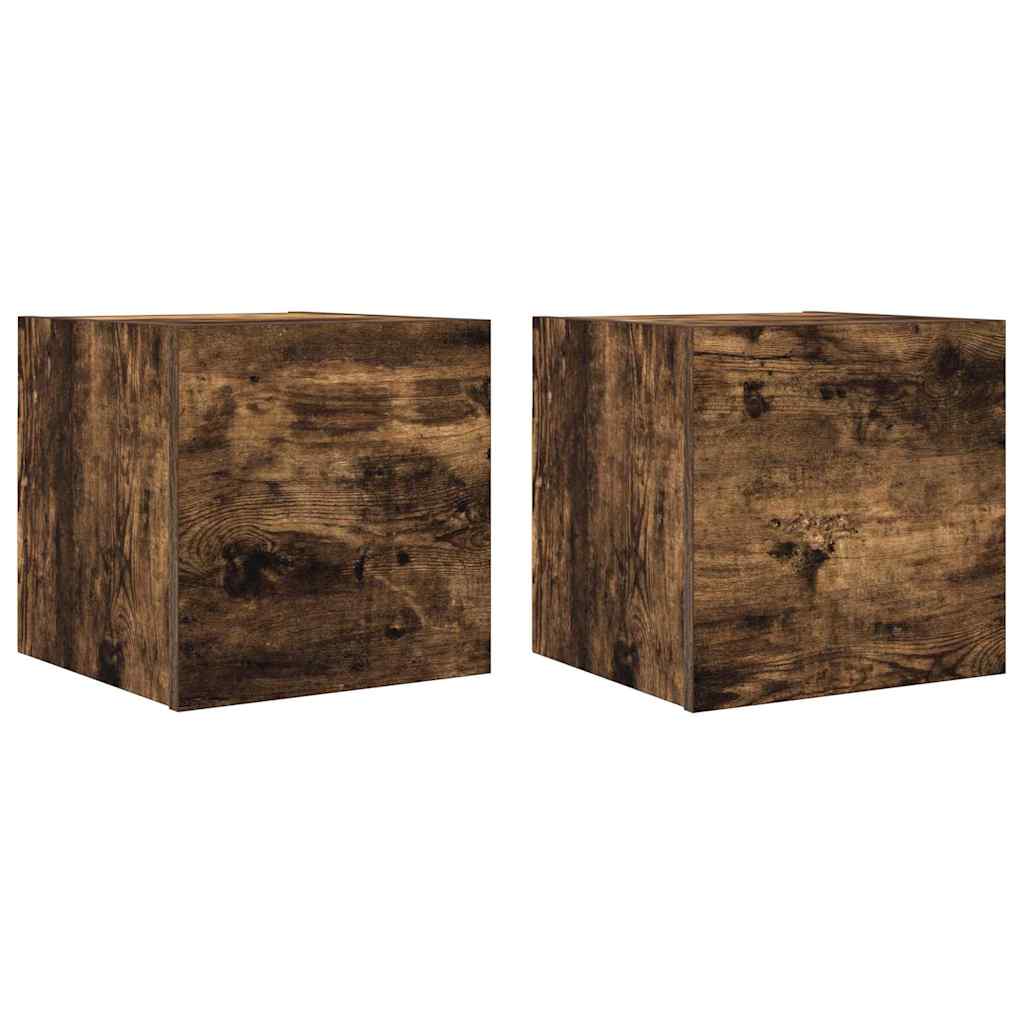 vidaXL Meubles TV muraux 2 pcs Chêne fumé 30,5x30x30 cm