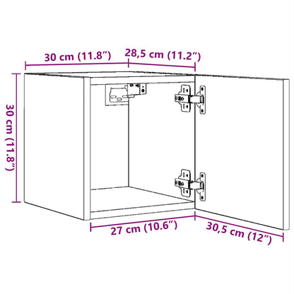 vidaXL Meubles TV muraux 2 pcs Chêne fumé 30,5x30x30 cm