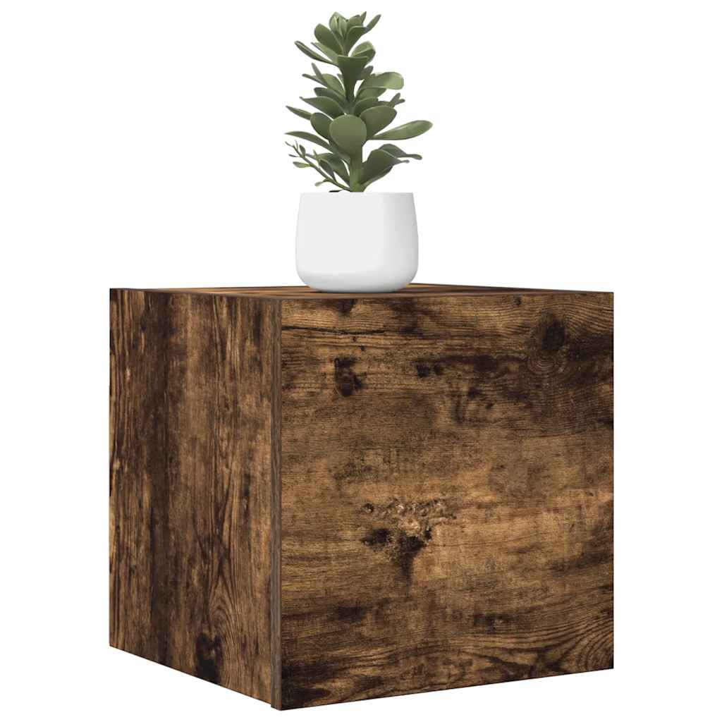 vidaXL Meubles TV muraux 2 pcs Chêne fumé 30,5x30x30 cm