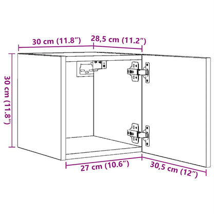 vidaXL TV-Wandschrank Grau Sonoma 30,5x30x30 cm