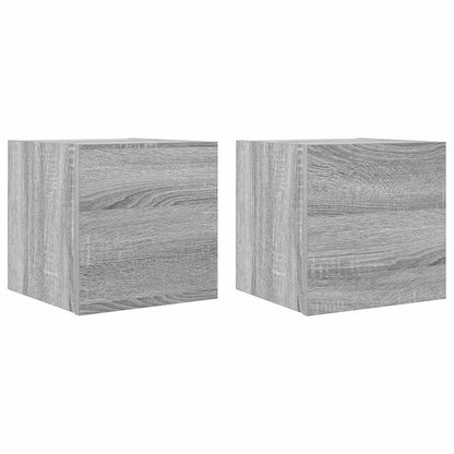 vidaXL TV-Wandschränke 2 Stk. Grau Sonoma 30,5x30x30 cm