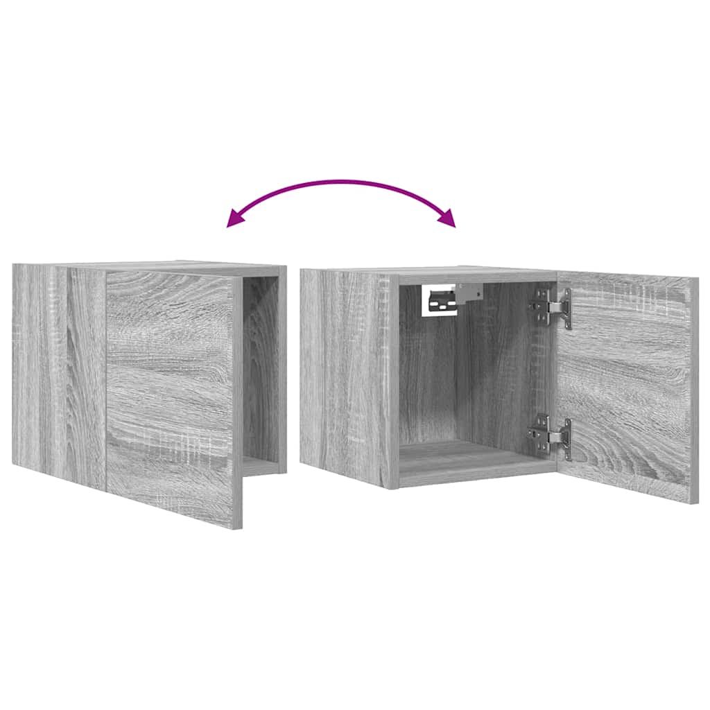 vidaXL TV-Wandschränke 2 Stk. Grau Sonoma 30,5x30x30 cm