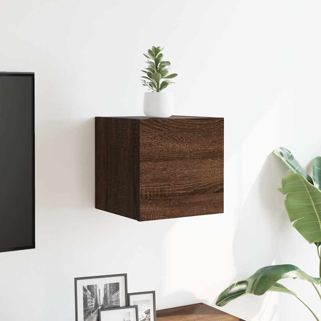 vidaXL TV-Wandschrank Braun Eiche 30,5x30x30 cm