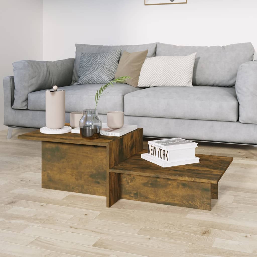 vidaXL Couchtisch Räuchereiche 111,5x50x33 cm Holzwerkstoff