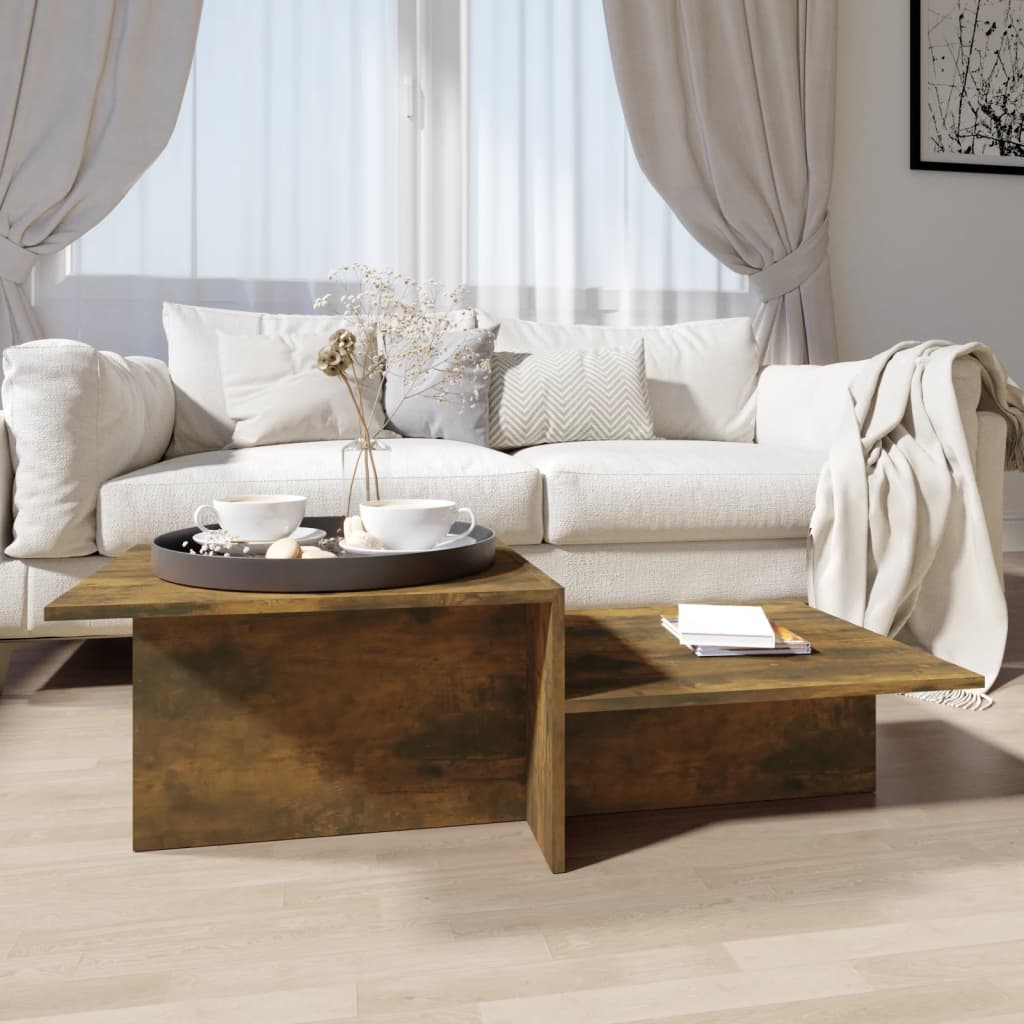 vidaXL Couchtisch Räuchereiche 111,5x50x33 cm Holzwerkstoff