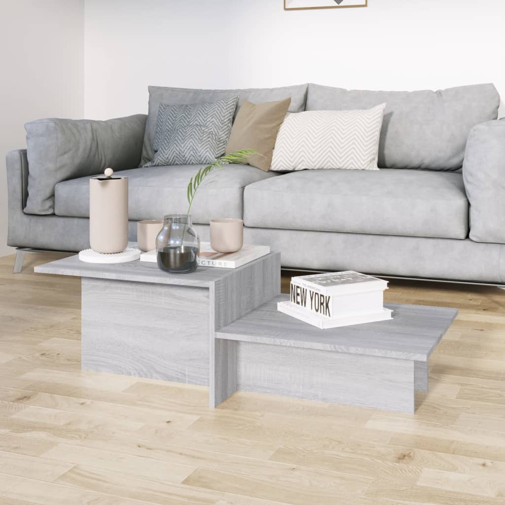 vidaXL Couchtisch Grau Sonoma 111,5x50x33 cm Holzwerkstoff