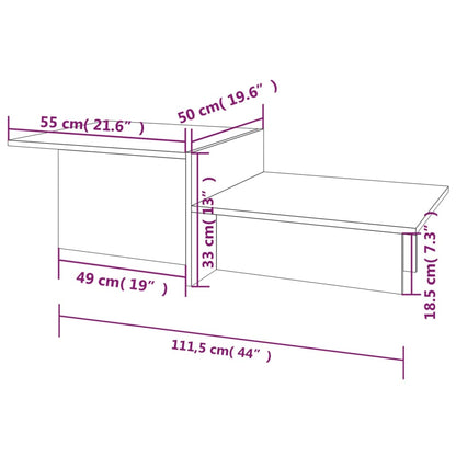 vidaXL Couchtisch Braun Eichen-Optik 111,5x50x33 cm Holzwerkstoff