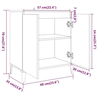 vidaXL Buffet gris Sonoma 60x35x70 cm bois d'ingénierie